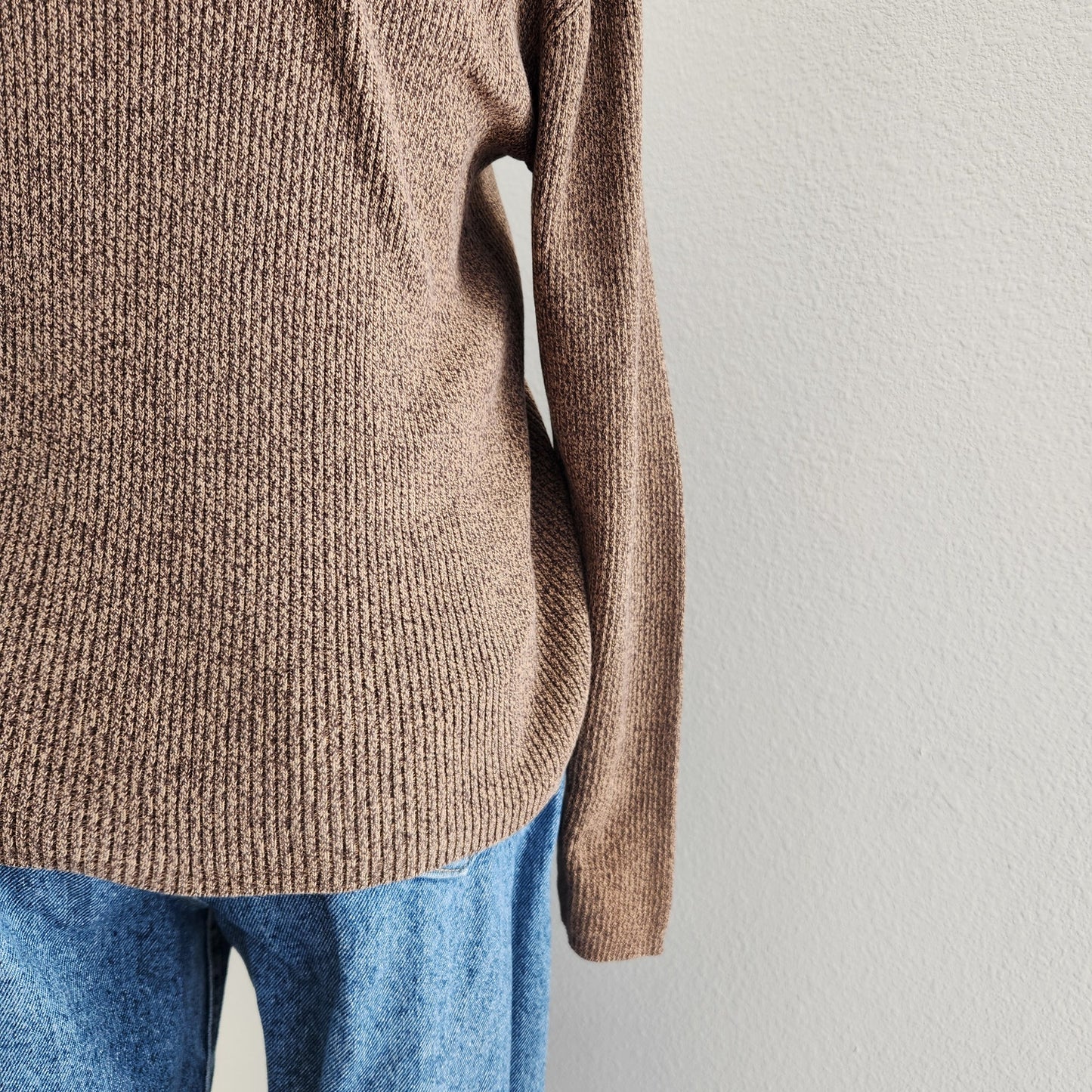 Vintage Liz Claiborne Brown Knit Long Sleeve Turtle Neck Shirt L