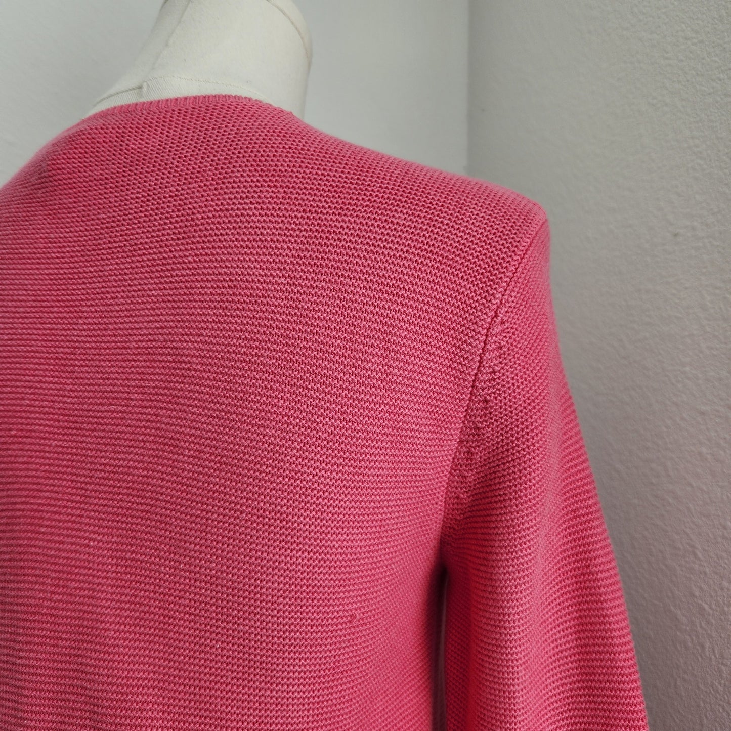 Vintage 90s Talbots Pink Knit Button Front Cardigan Sweater Long Sleeve S