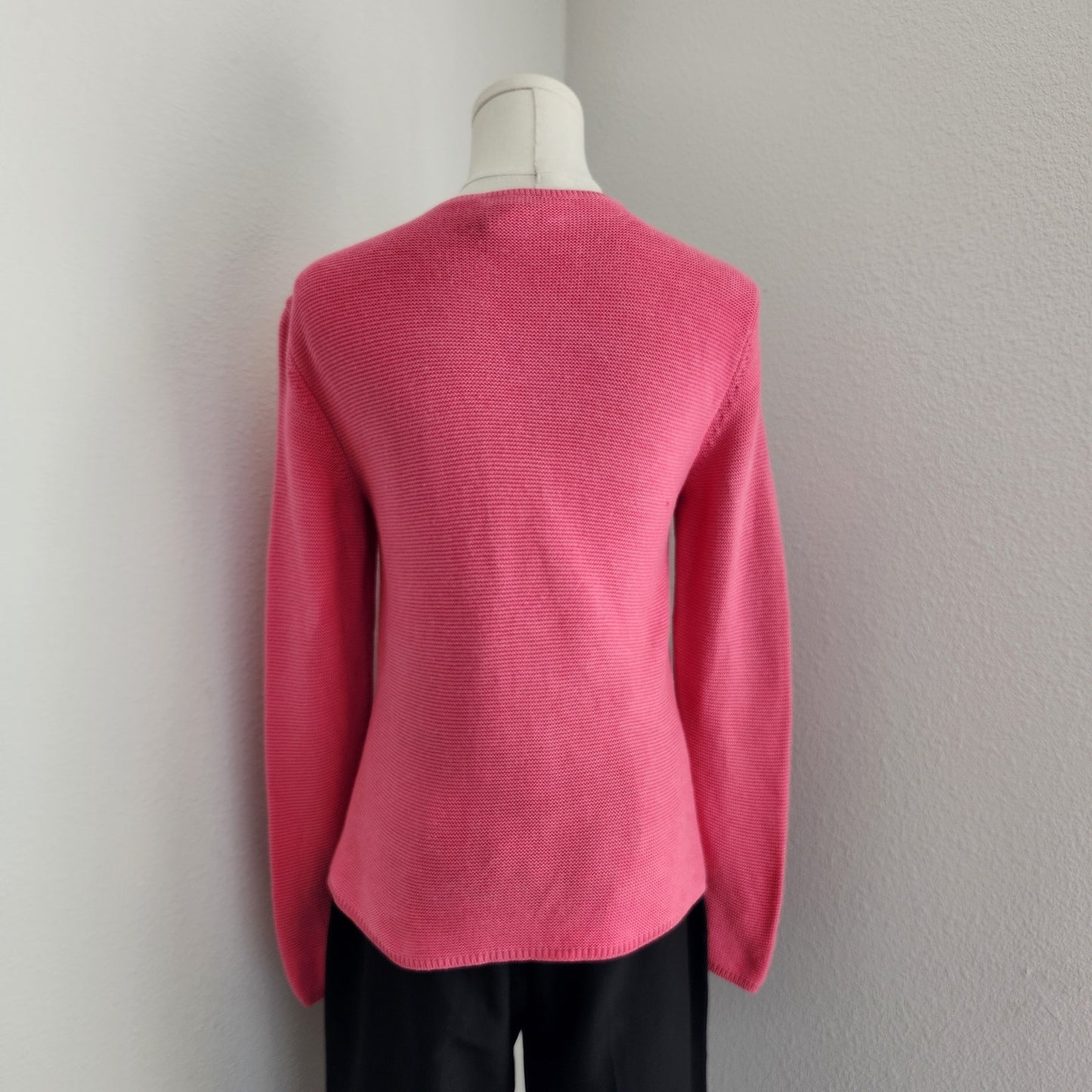 Vintage 90s Talbots Pink Knit Button Front Cardigan Sweater Long Sleeve S