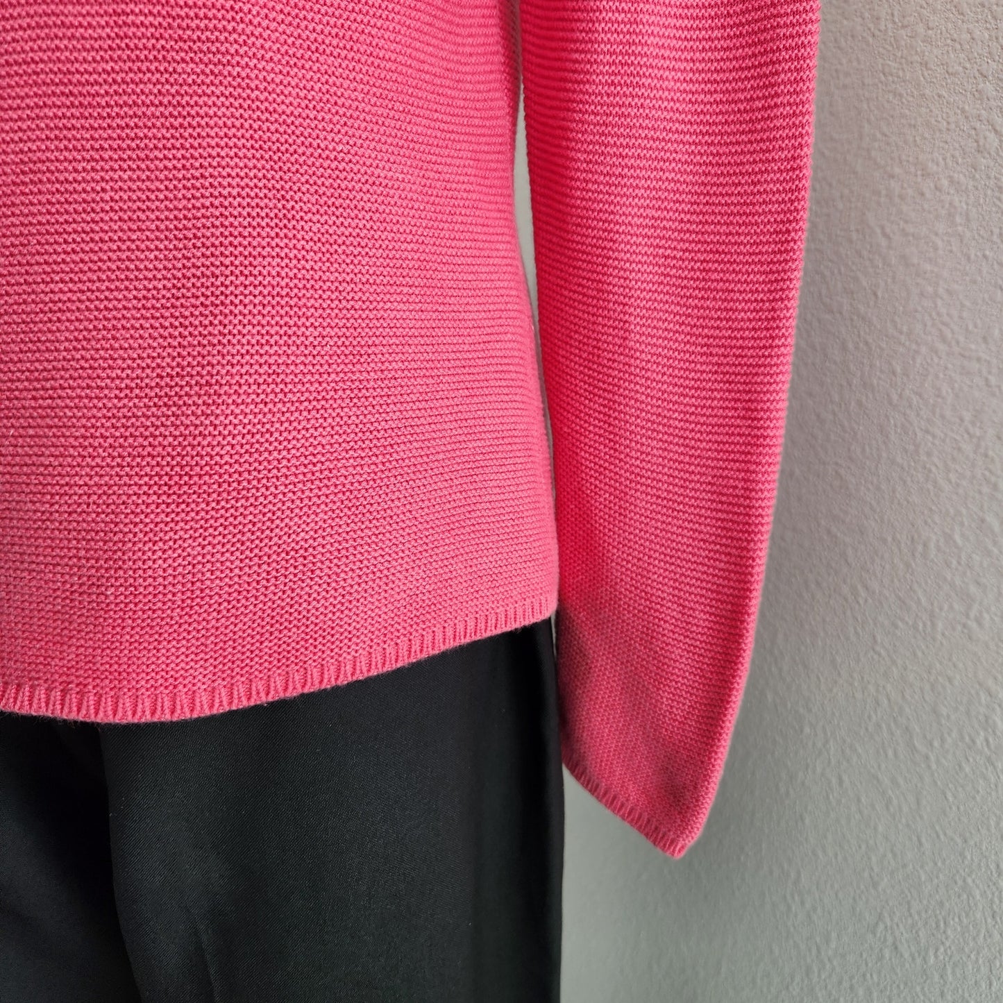 Vintage 90s Talbots Pink Knit Button Front Cardigan Sweater Long Sleeve S