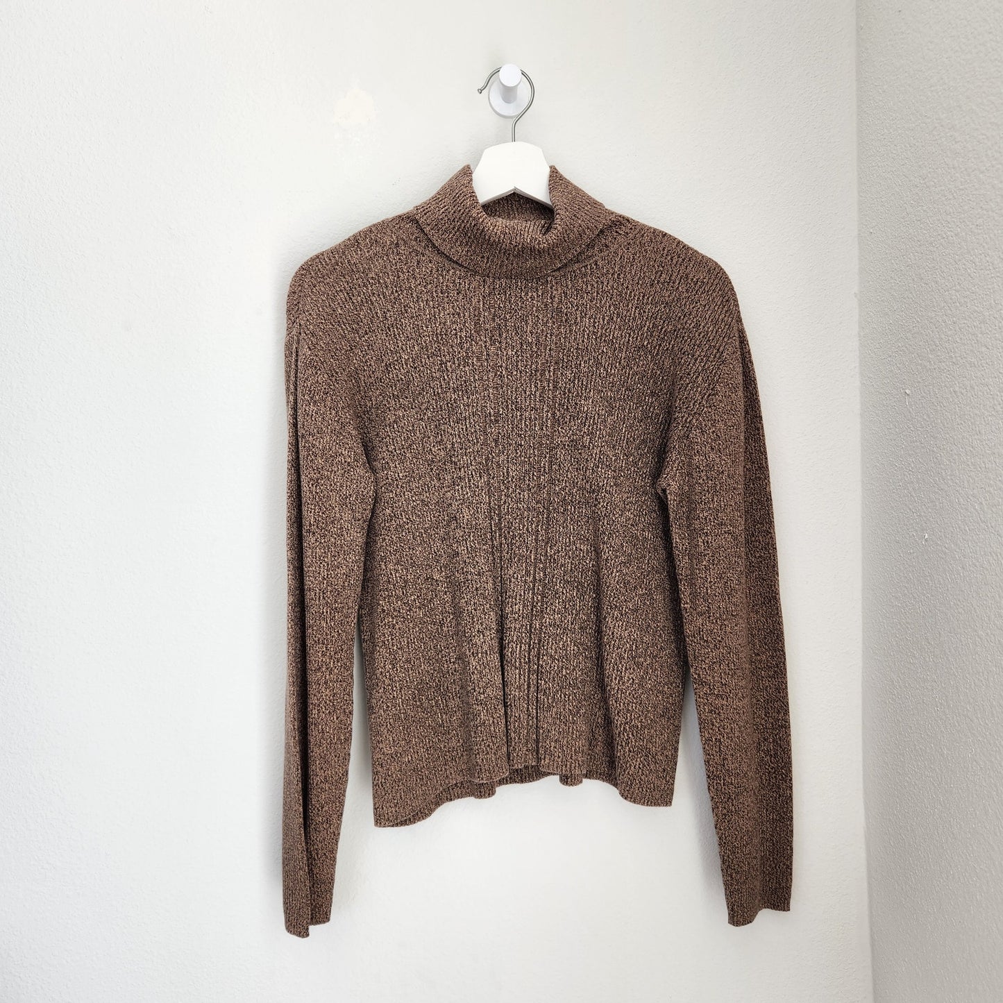 Vintage Liz Claiborne Brown Knit Long Sleeve Turtle Neck Shirt L