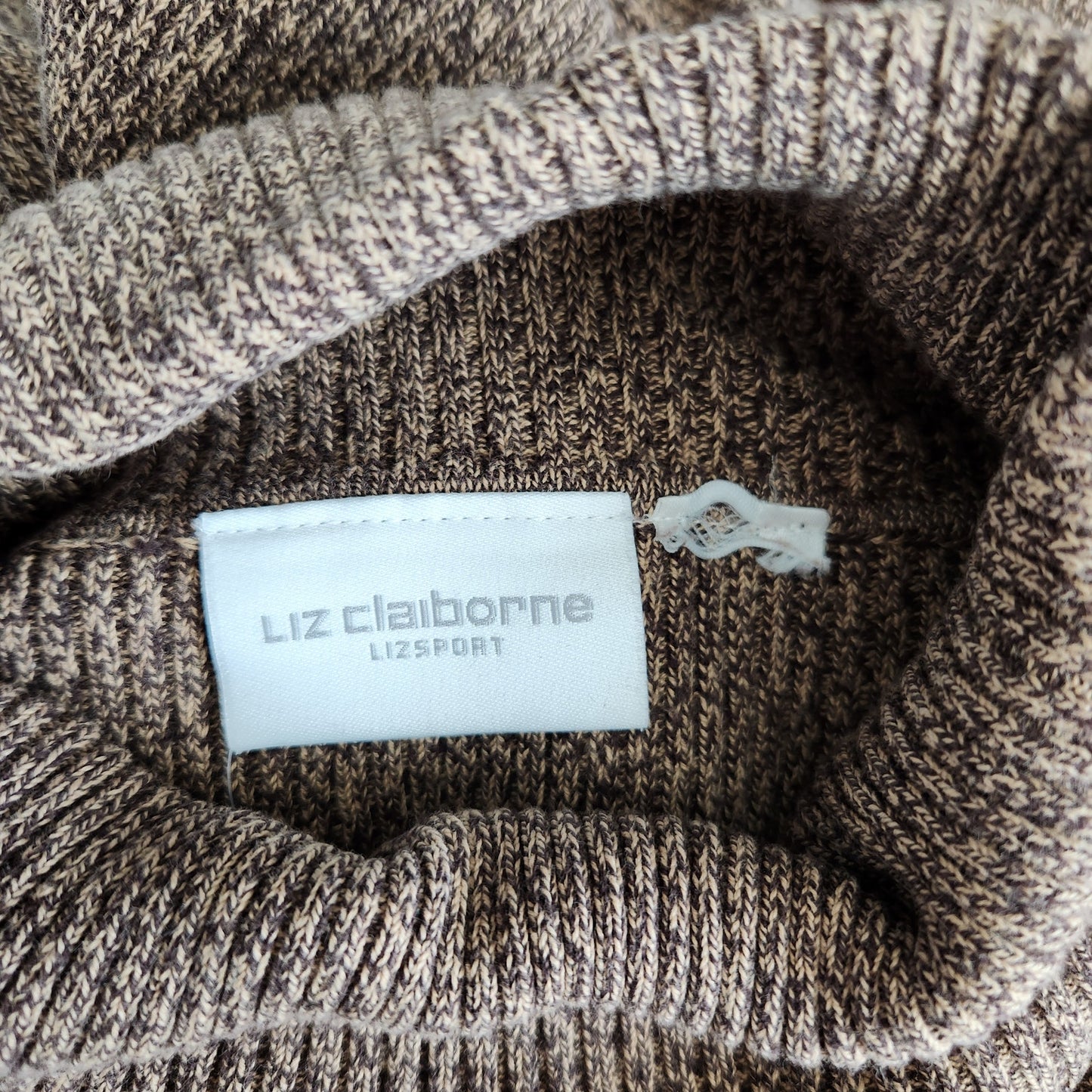 Vintage Liz Claiborne Brown Knit Long Sleeve Turtle Neck Shirt L