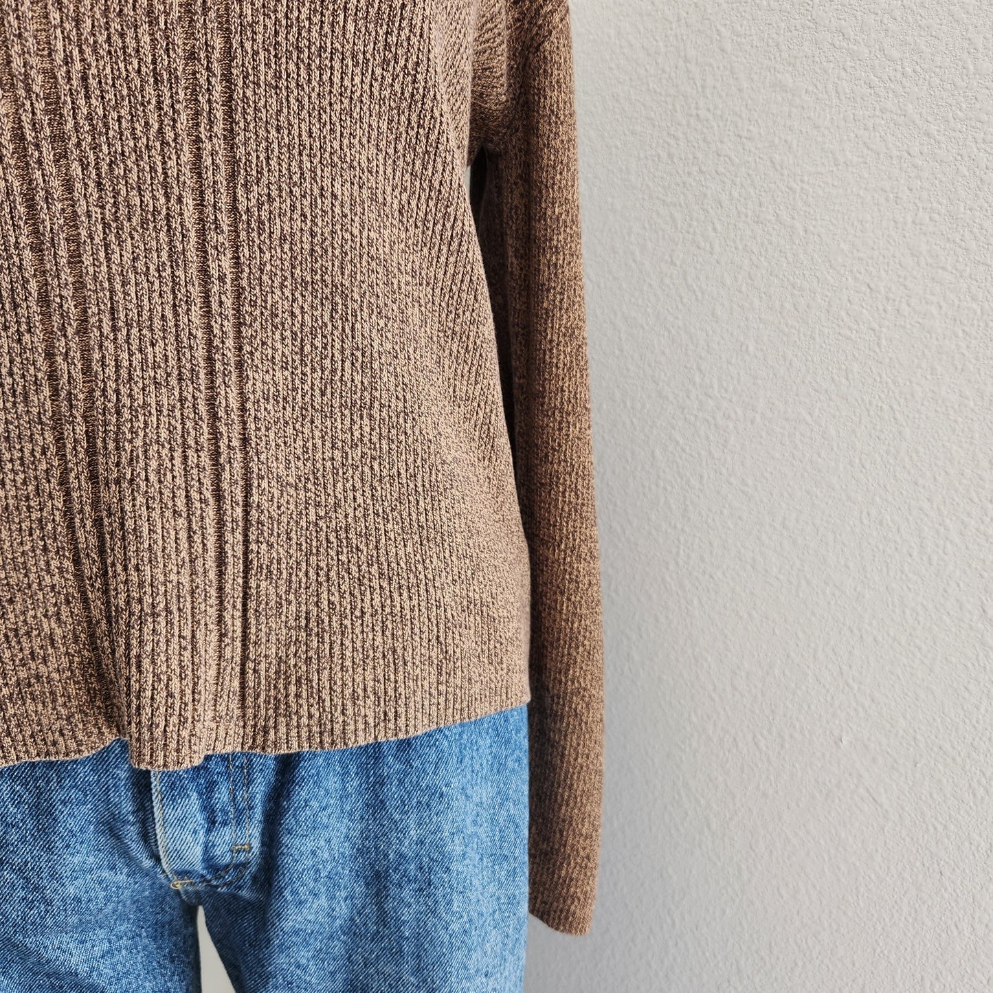 Vintage Liz Claiborne Brown Knit Long Sleeve Turtle Neck Shirt L